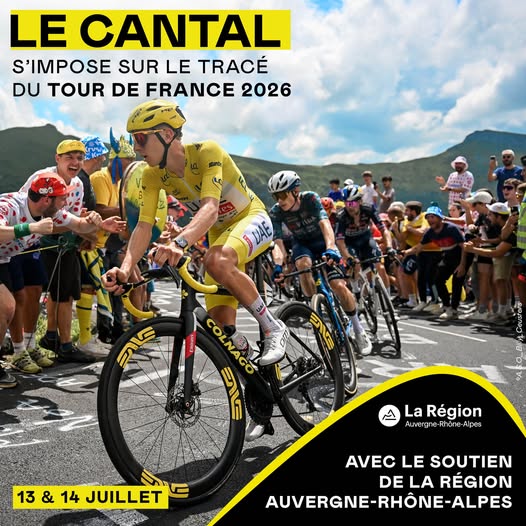 Affiche du tour de France dans le Cantal